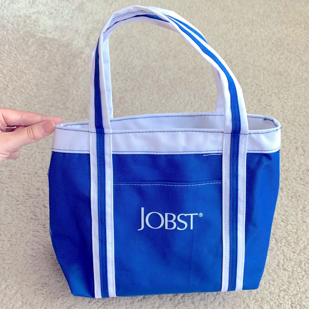 NWOT Jobst Mini Blue & White Canvas Bag